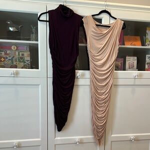Two Bailey 44 Ruched, Stretchy, Comfy Bodycon Dresses Plum/Blush Medium